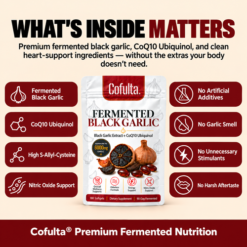Cofulta™ Fermented Black Garlic Extract + CoQ10 Ubiquinol - 6000mg Odorless Softgels