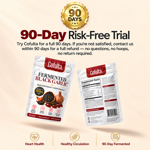 Cofulta™ Fermented Black Garlic Extract + CoQ10 Ubiquinol - 6000mg Odorless Softgels